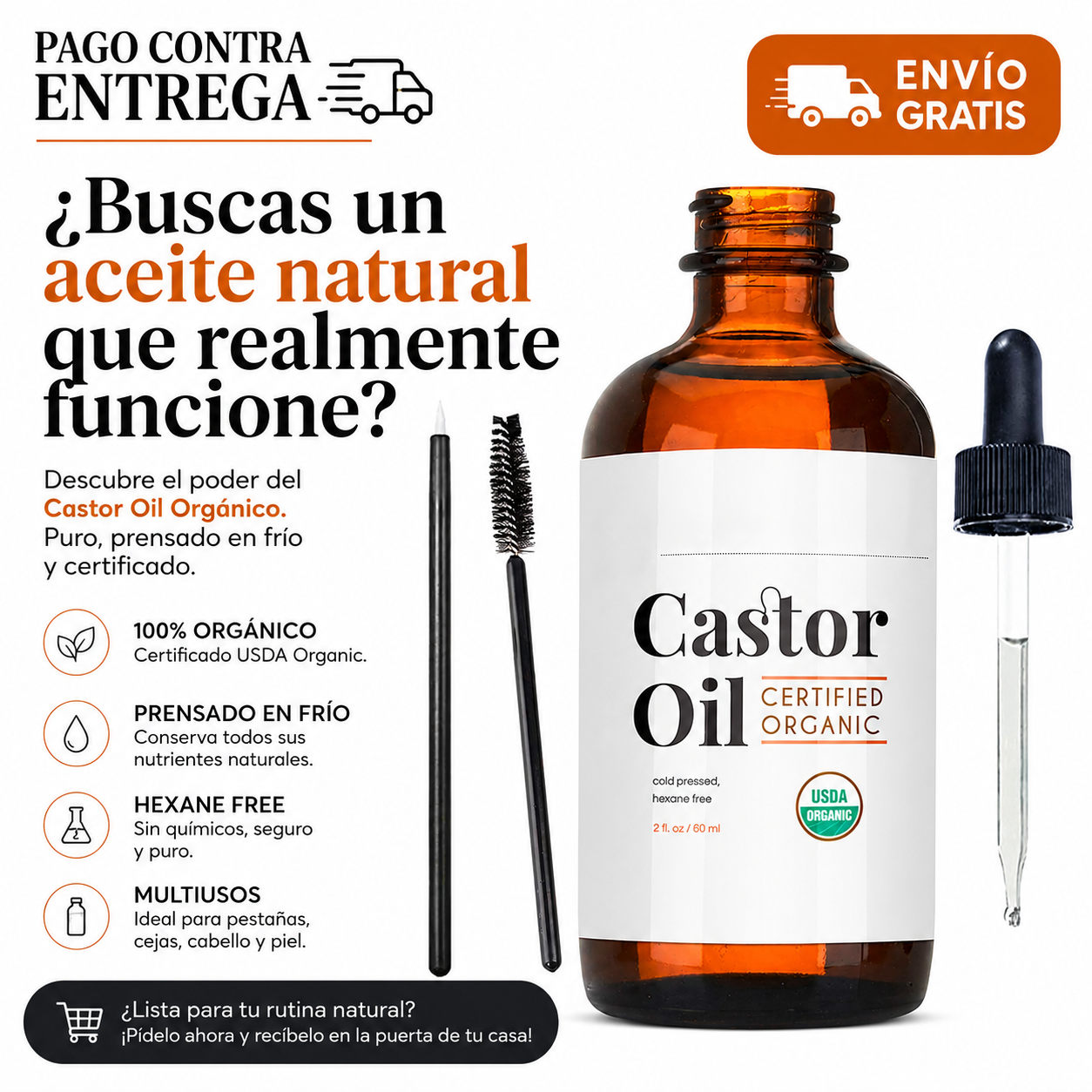 ACEITE RICINO - ORGÁNICO PREMIUM 100% PURO