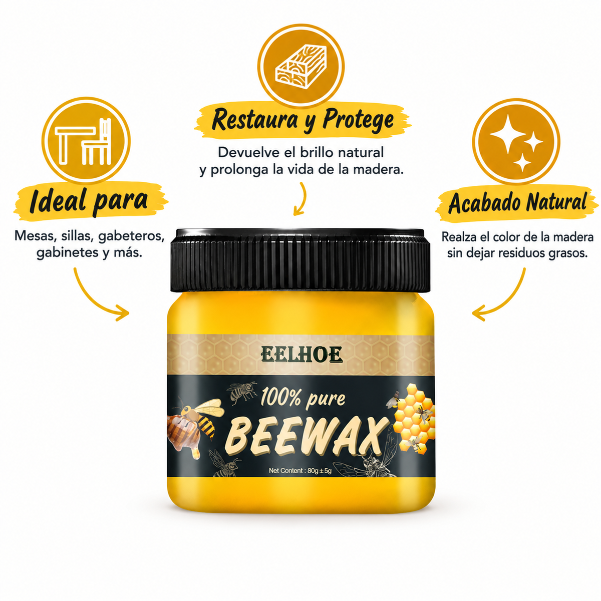 BEESWAX – CERA DE ABEJAS | Restaura, mesas, sillas, armarios y muebles de madera.