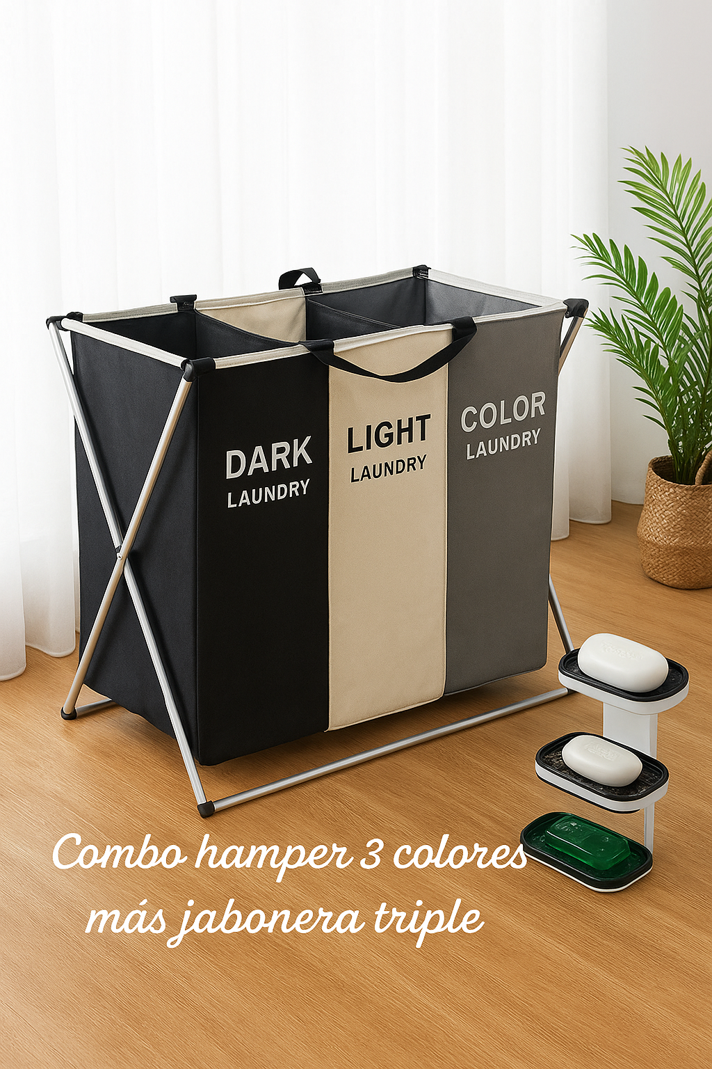 COMBO HAMPER 3 EN 1 + JABONERA TRIPLE