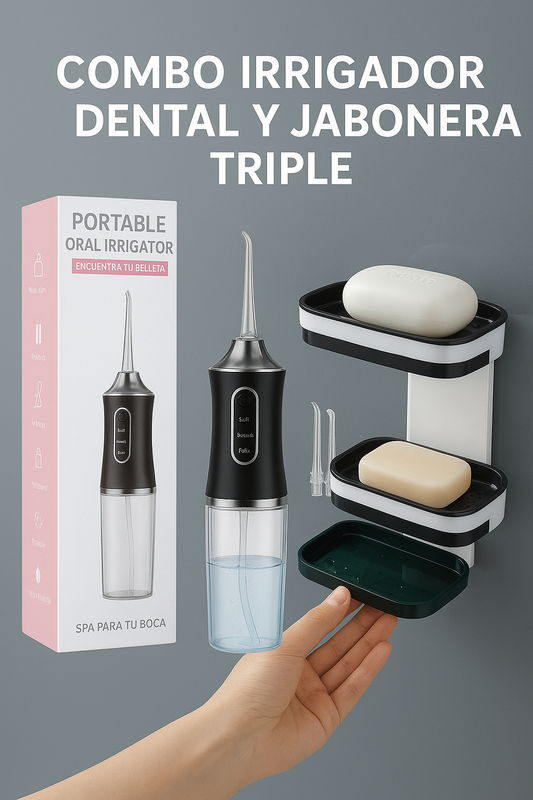 COMBO IRRIGADOR DENTAL Y JABONERA TRIPLE