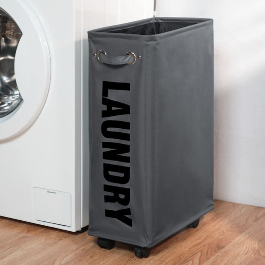 HAMPER/ CESTA DE ROPA SUCIA GRIS CON RUEDAS