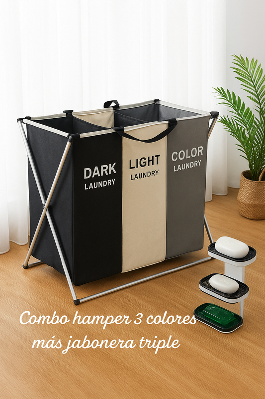 COMBO HAMPER 3 EN 1 + JABONERA TRIPLE