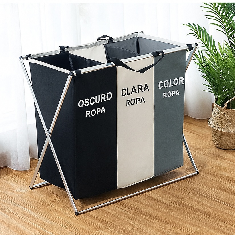 HAMPER/ CESTA DE ROPA SUCIA 3 DIVICIONES - 180L – RBshop
