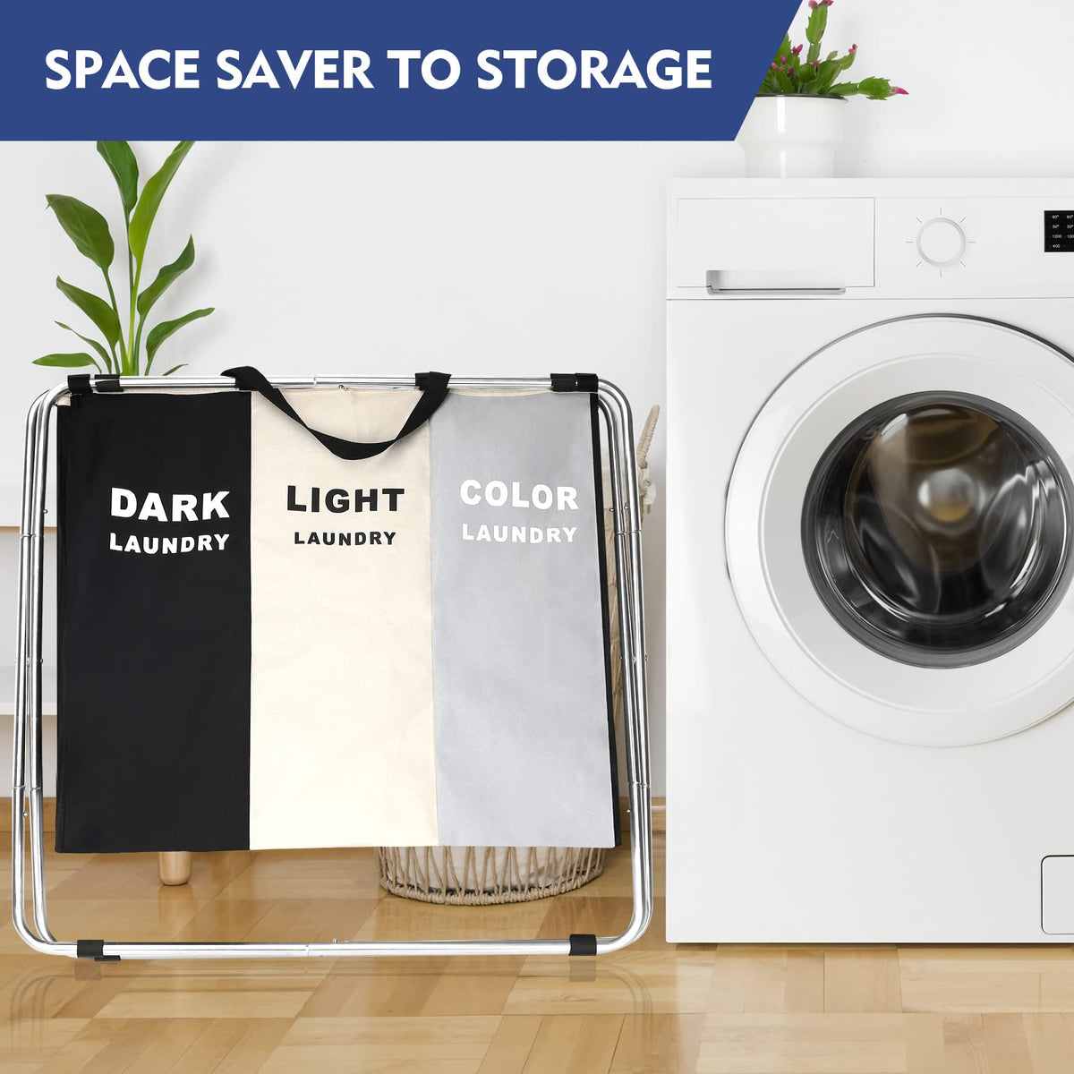 HAMPER/ CESTA DE ROPA SUCIA 3 DIVICIONES GRANDE DE 180 L – RBshop