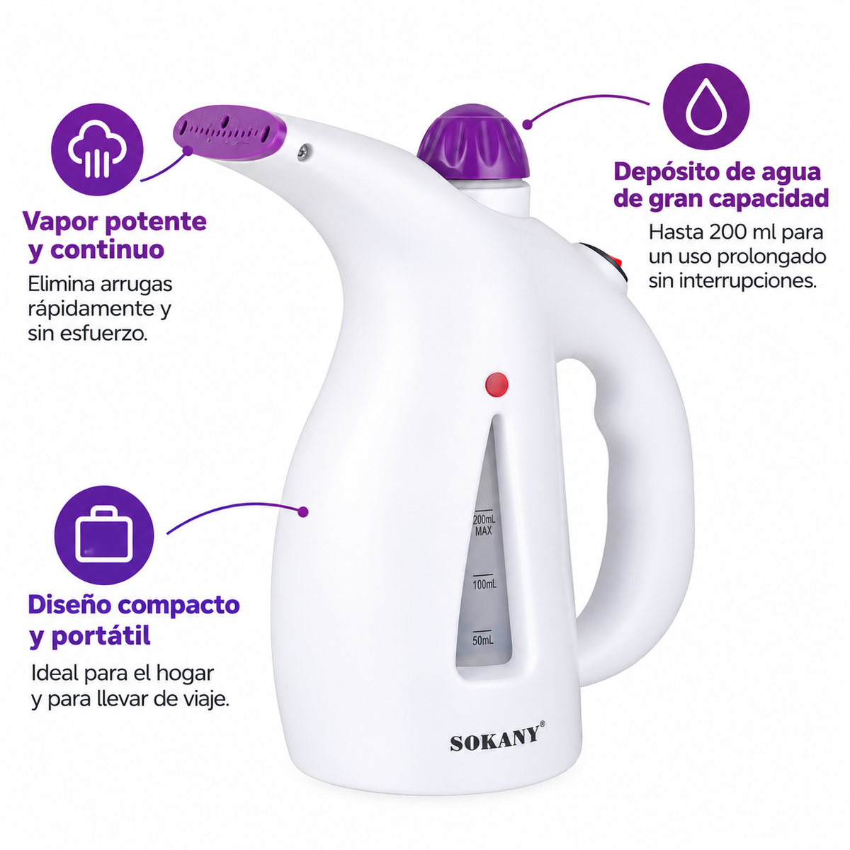 PLANCHA A VAPOR PORTATIL™ - 4 funciones !Cero arrugas¡